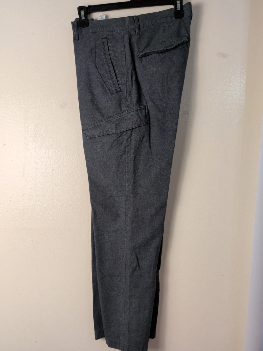 Perry Ellis Charcoal Gray Cargo Pants with Side Flap Pocket Sz 31x30 Urban